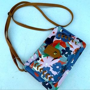 Floral Flower Paisley Vegan Pleather Crossbody Bag